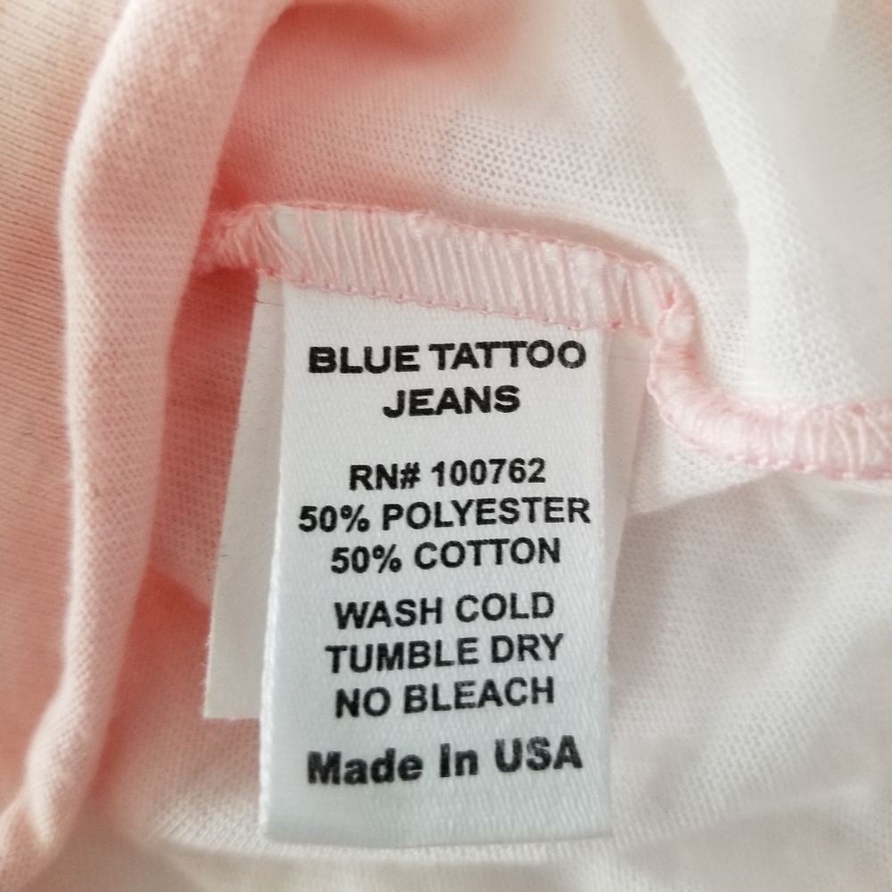 Blue Tattoo Flower Print Tank Top - Picture 6 of 10
